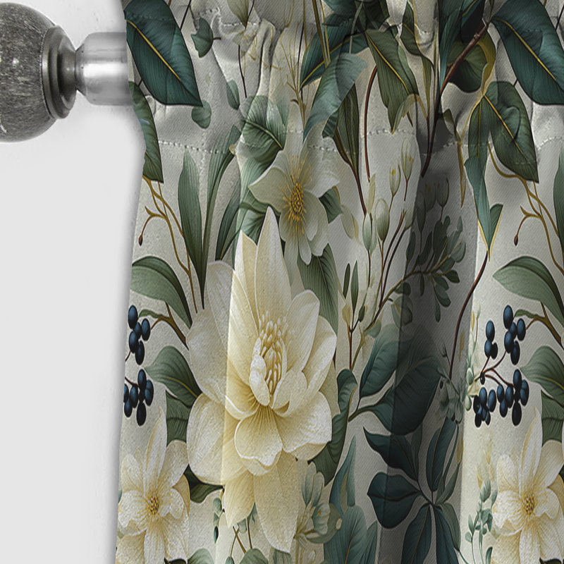 Shanon - Rideau à motif floral - Rideau occultant à motif floral - 1 panneau, L 52 po x L 120 po