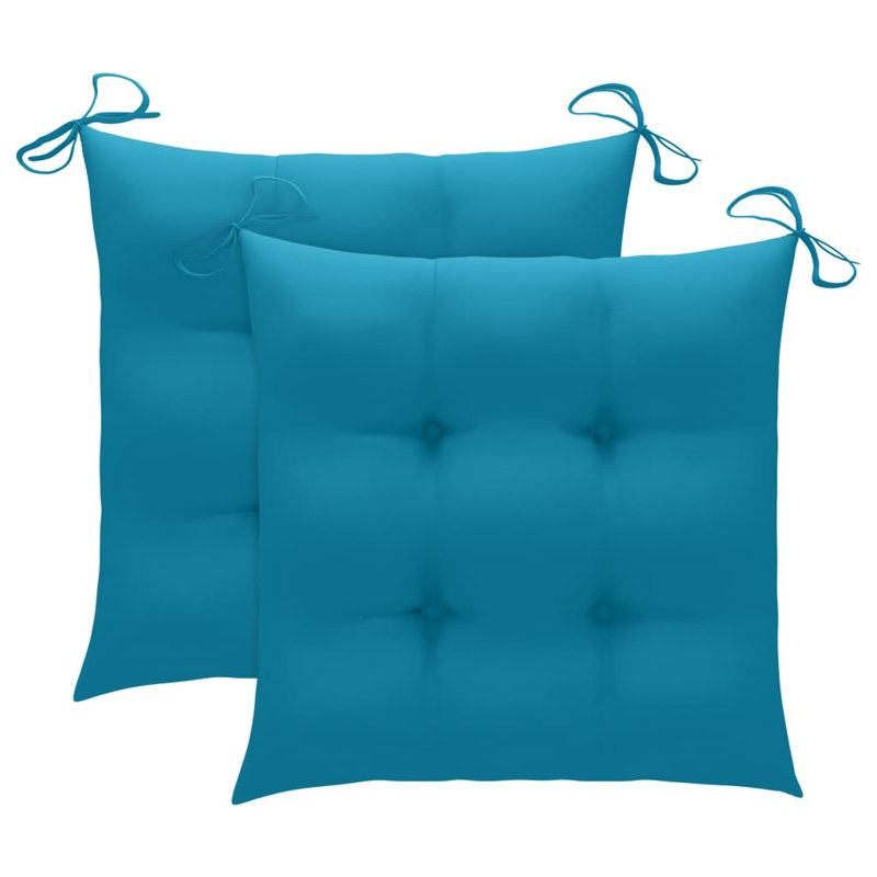 Chaise de patio avec coussin en teck Shantele, Bleu
