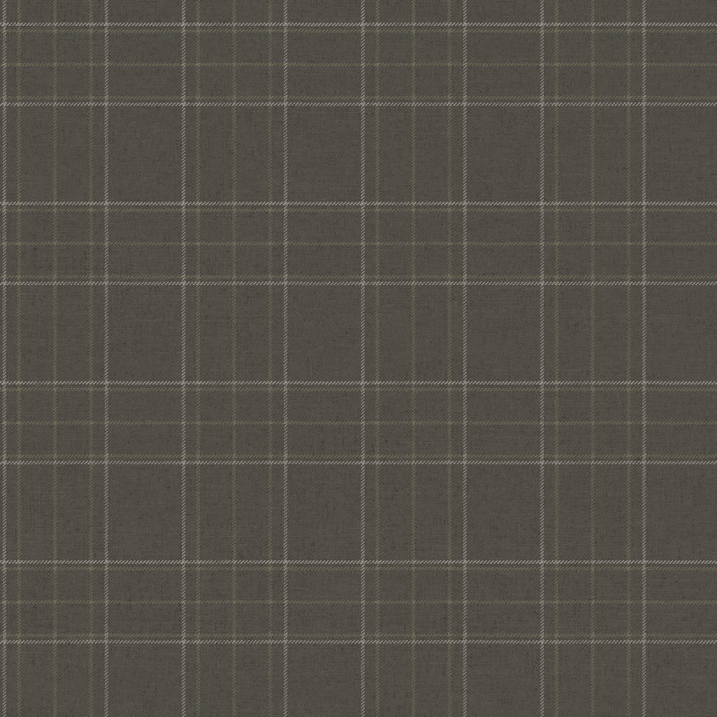 Papier peint à carreaux anthracite Fox Hollow, Grey