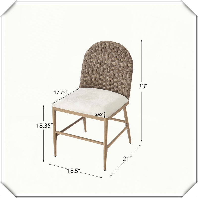 Chaise de salle à manger rembourrée en fer 2 pièces 2 pièces