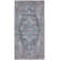Medallion Machine Washable Polyester Area Rug in Light Blue/Orange/Gray