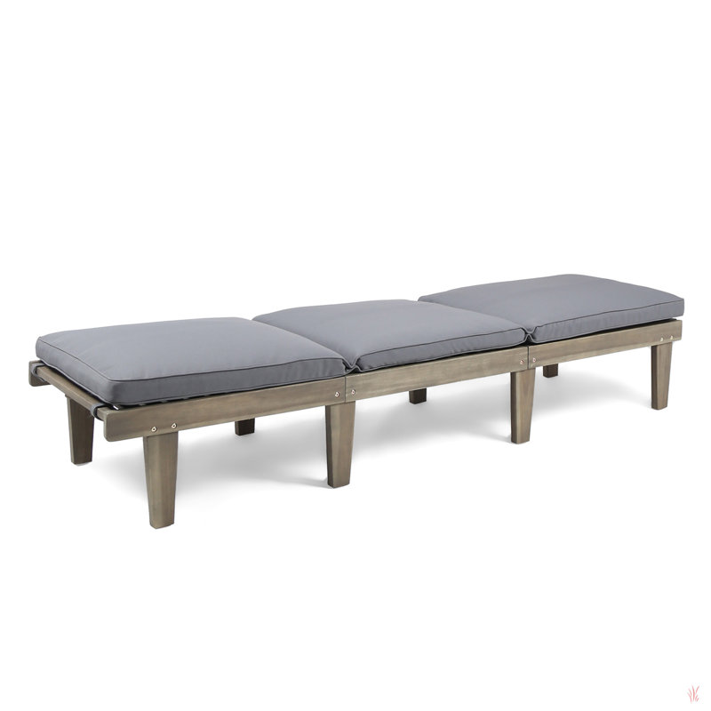 Chaise longue en bois Ariana KD avec coussin