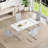 4 - Person Dining Set, Modern Rectangular Dining Table Set with 4 Luxury Faux Leather Dining Chairs-360946216-360946218