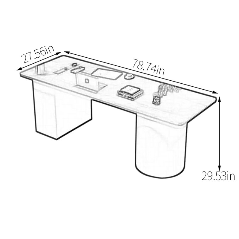 Bureau Maksut, H 29,53 po x l 78,74 po x P 27,56 po
