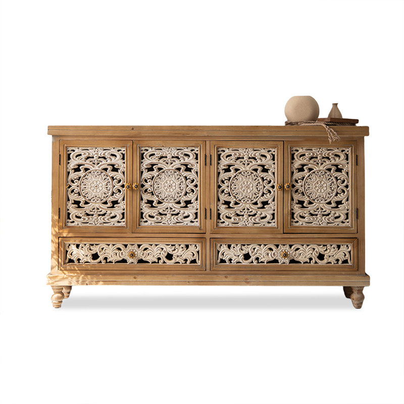Brown Solid Wood Shoe Cabinet