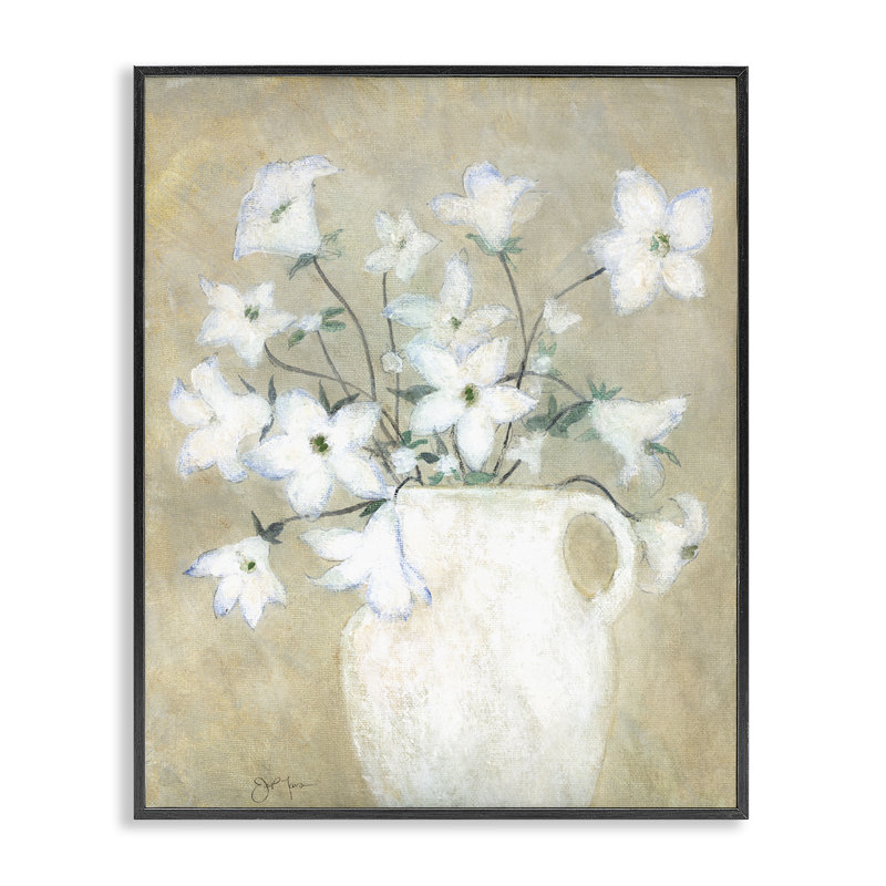 «Beige Rustic Pottery», art de la giclée encadrée par Janet Tava, H 20 po x l 16 po, Giclée encadrée noir minuit