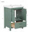 Bathroom Vanity Set with Ceramic Sink Combo + Silver Handles-186170152
