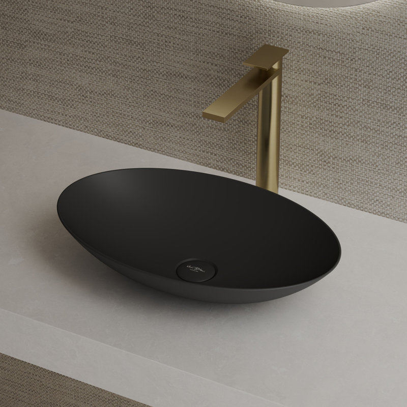 Lavabo vasque ovale de 20 po x 13 po Monblari - noir mat, Noir mat