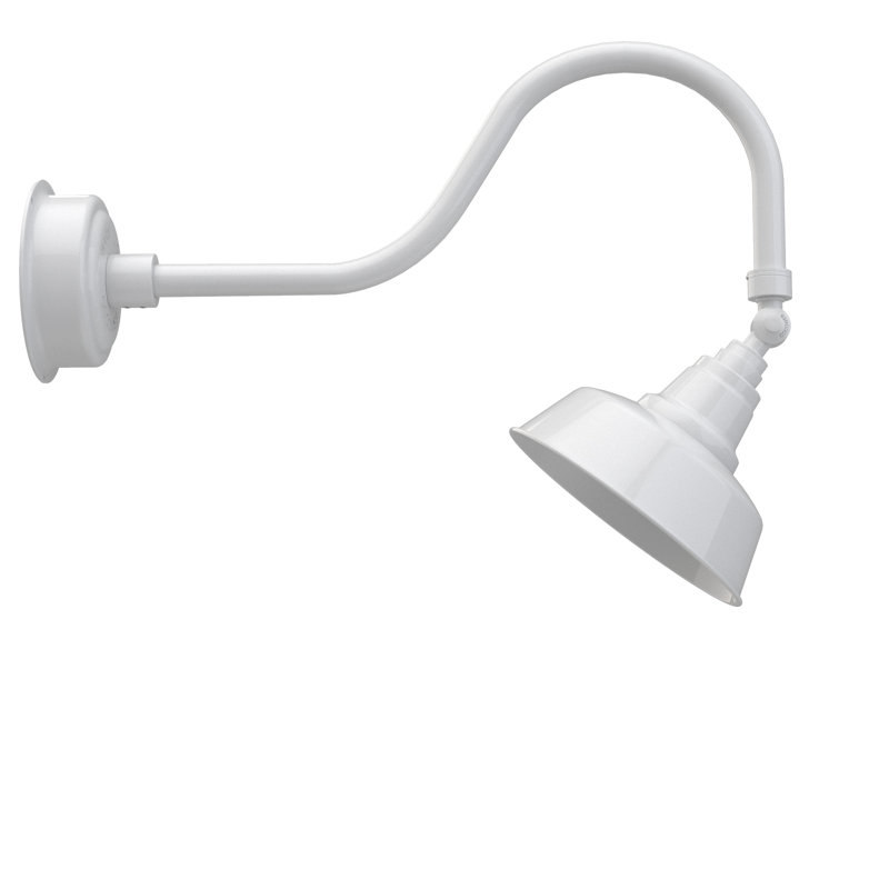 Luminaire de grange d’extérieur à del goodyear, blanc, H 19,625 po x l 10 po x P 28,75 po