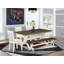 Ensemble de salle à manger moderne 7 pièces comprenant une table rectangulaire en bois avec pattes en X et 6 chaises de salle à manger Parson en tissu lin crème.-850054295-850054290