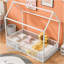 Lit simple en métal avec clôture et porte, blanc-679142764-679142762