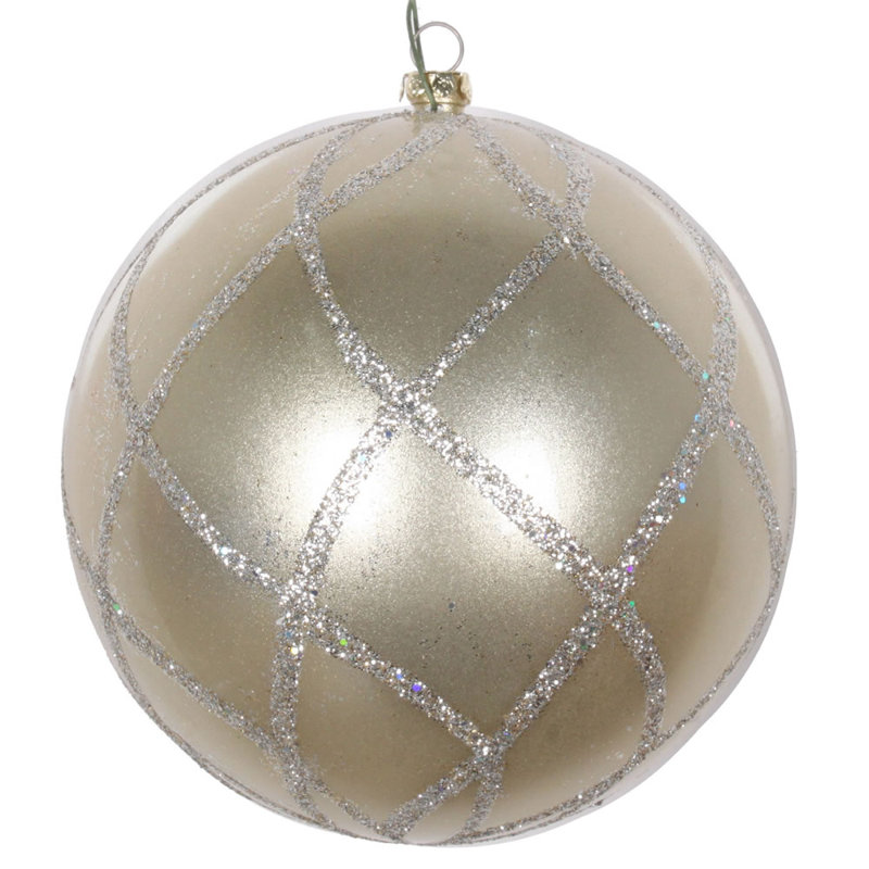 Ornement en forme de boule de bonbon scintillant, H 4,75 po x l 4,75 po x P 4,75 po, Étain