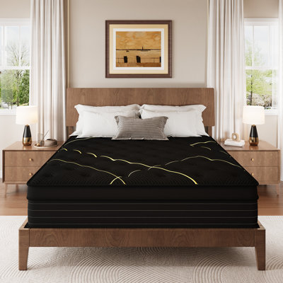 Matelas hybride moyen en mousse à mémoire de forme de 12 po / 14 po Alwyn Home