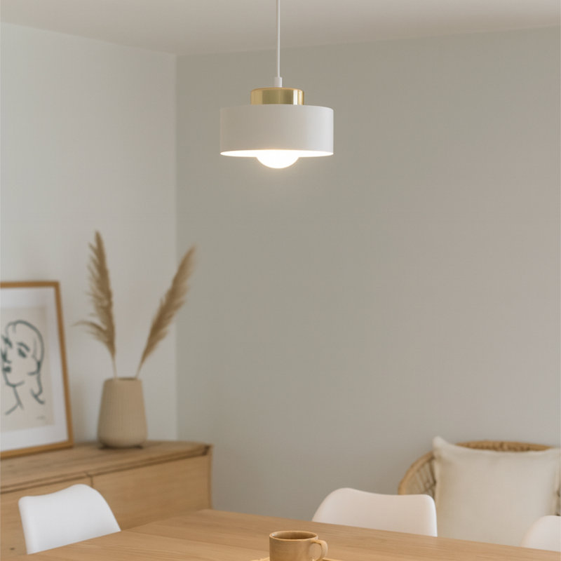 1 - Light Drum Pendant, White