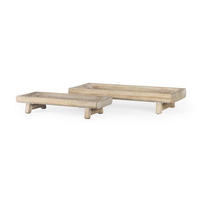 Eviana Solid Wood Tray - Set of 2