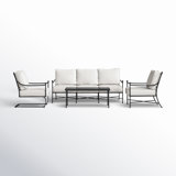 Provence 4 Piece Deep Sunbrella Seating Group with Cushions