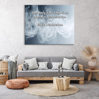 Artsy Quote: «Le seul navire sûr dans une tempête, c'est la direction». Toile tendue par Faye Wattleton