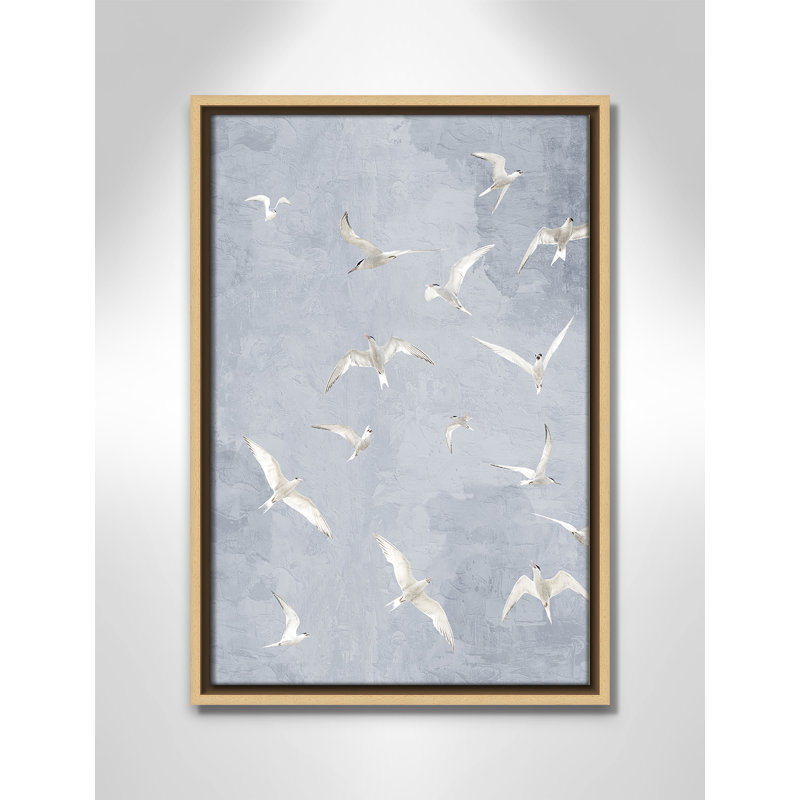 «Flight Flight», impression grise par Kimberly Allen, L 13,5 po x H 19,5 po, Flotteur naturel