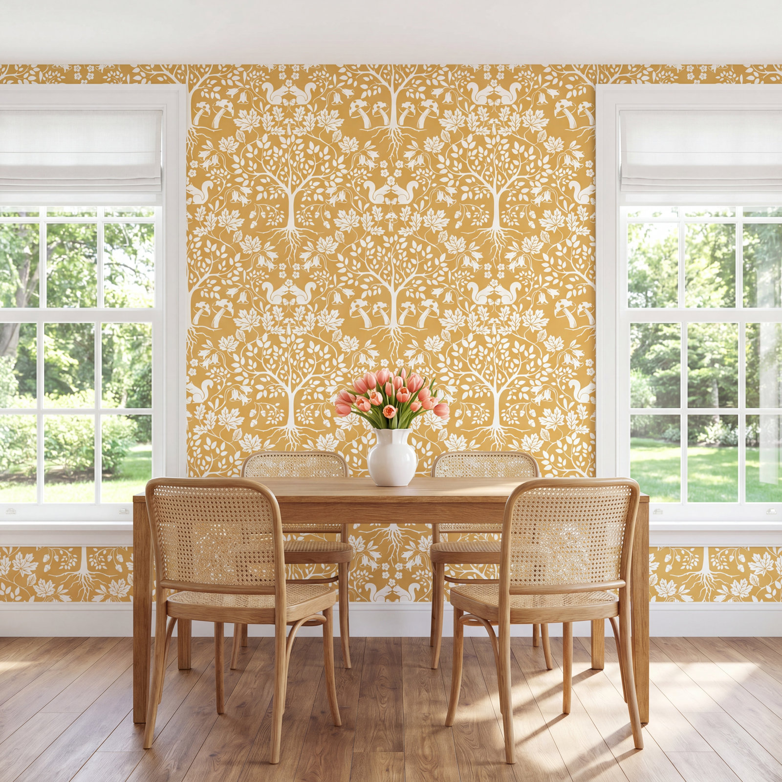 Aimon Floral Wallpaper, Yellow