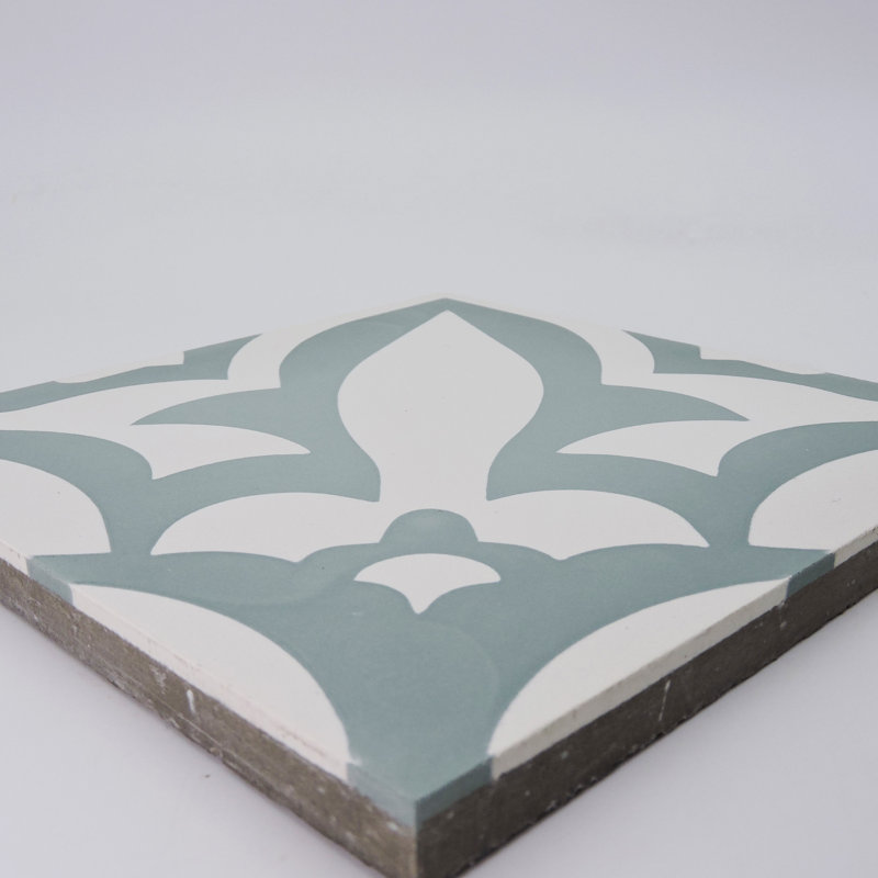 Meknes 8 in. x 8 in. Honed Tile, Sage/Cream