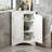 White Triangle Bathroom Storage Cabinet With Adjustable Shelves, Freestanding Floor Cabinet For Home Kitchen-2144565262