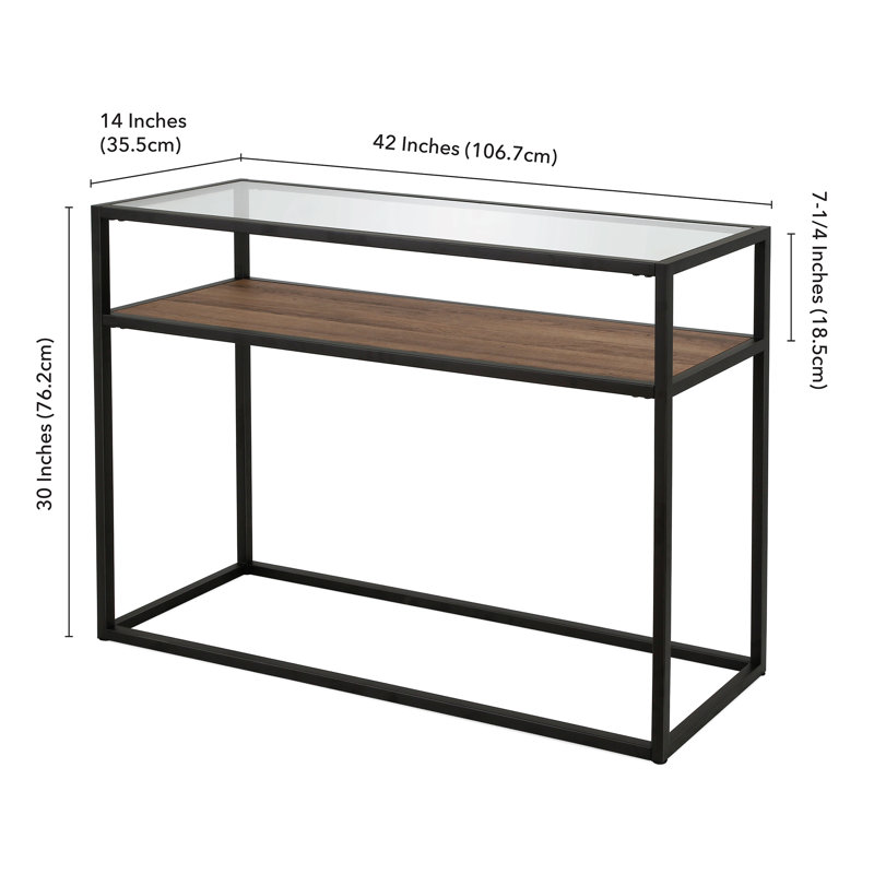 Addison Glass Top Console Table, 30" H x 42" W x 14" D