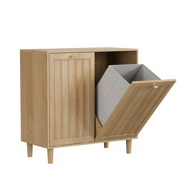 Armoire à linge double avec panier amovible