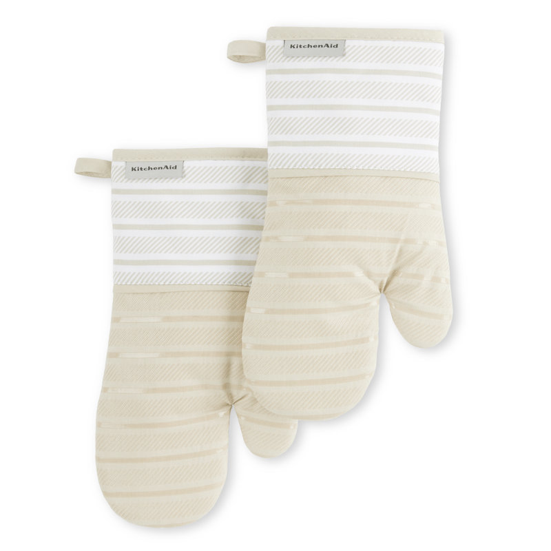KitchenAid Albany Oven Mitt 2-Pack Set, White