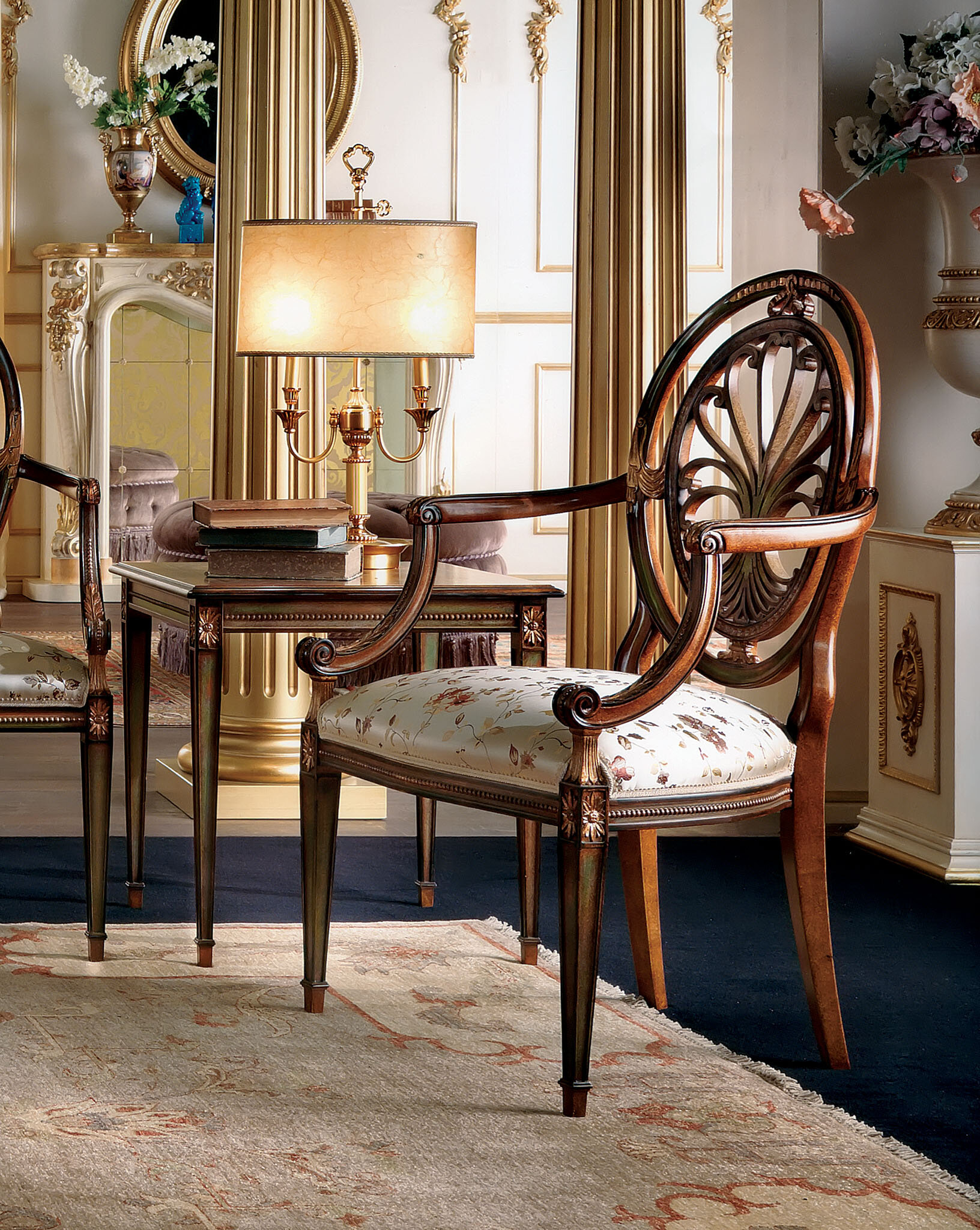 The Carlisle Louis XV Open Armchair - Design Toscano