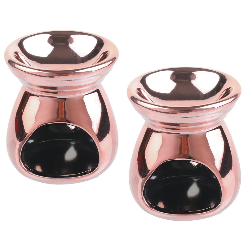 2 Piece Ceramic Tabletop Votive Holder Set, Copper