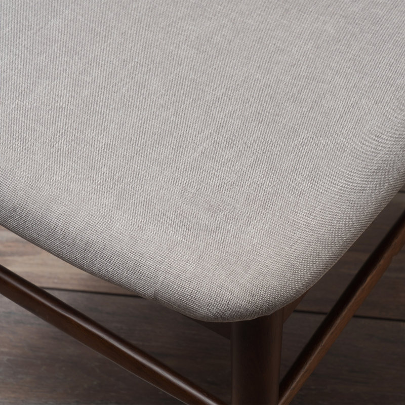 Ensemble de chaises de salle à manger rembourrées Mid-Century, Gris clair