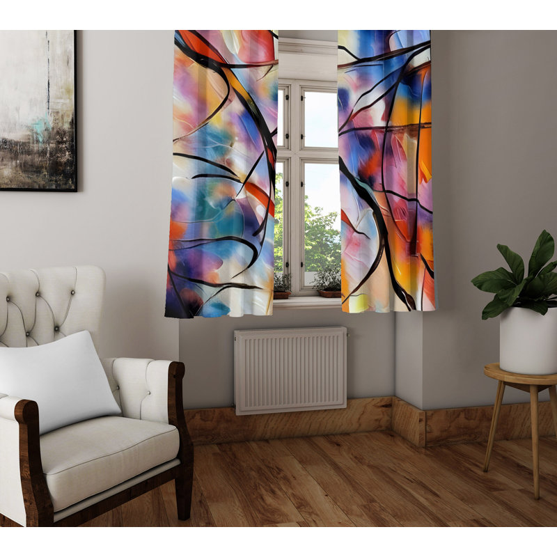 Paire de rideaux semi-transparents en polyester Denajah, L 40 po x L 61 po
