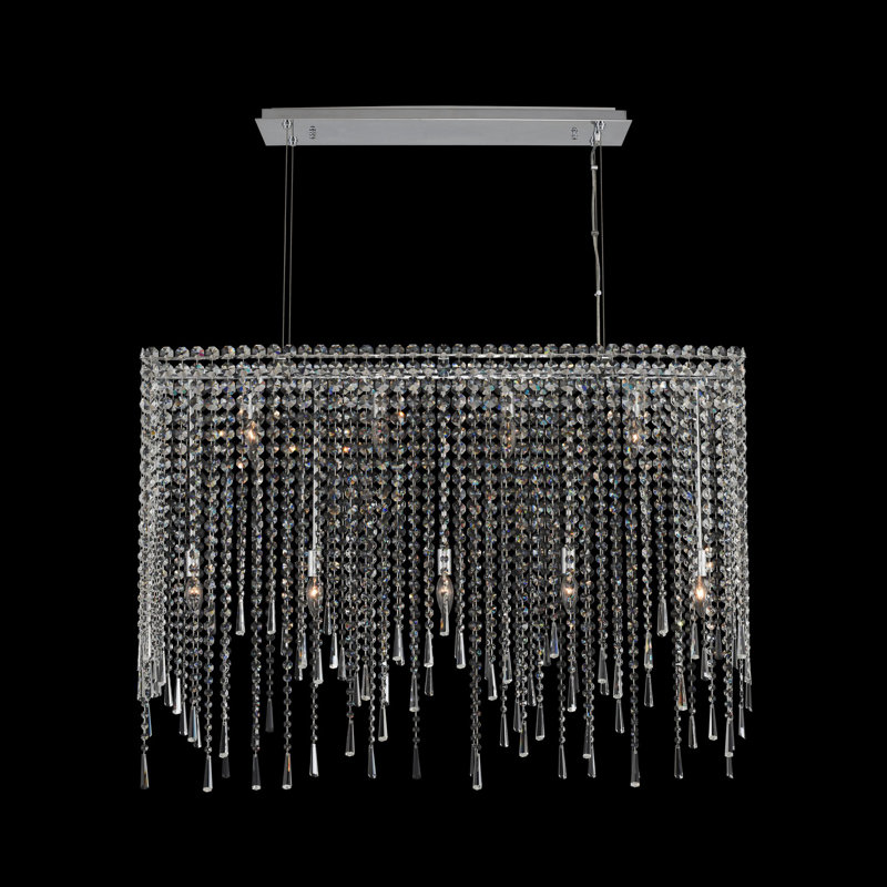 Gocce 9 LT Chrome/Clear Linear Pendant Allegri