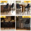 Ensemble de 2 tabourets de bar pivotants en tissu d'ameublement en lin-537809154