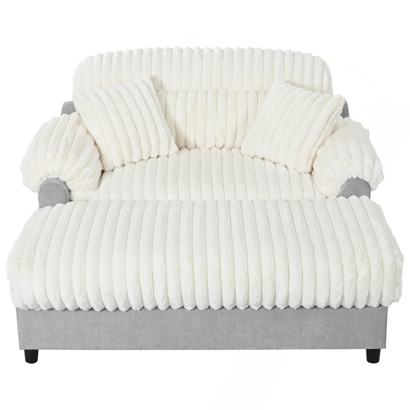 Canapé-lit moderne avec méridienne 65,25 po Cloud, Beige