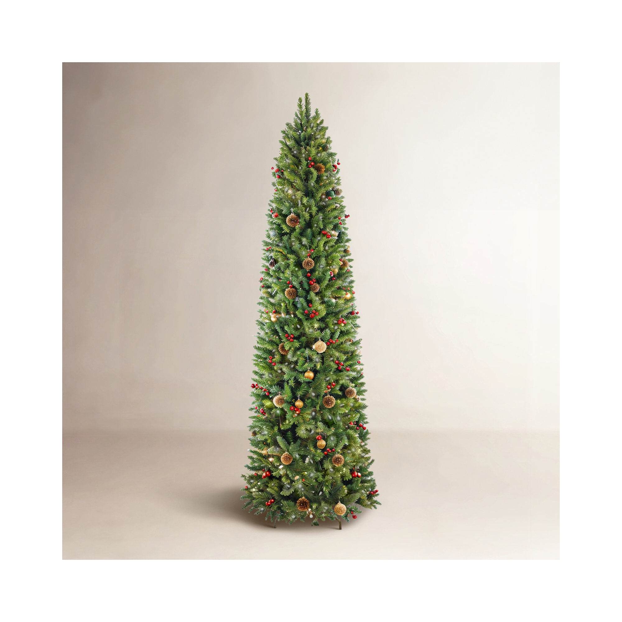 Artificial Slim Christmas Tree Multi-Color LED Lights Dual Color Remote Control, 7.5'