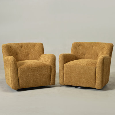 Fae Pine Swivel Accent Chair