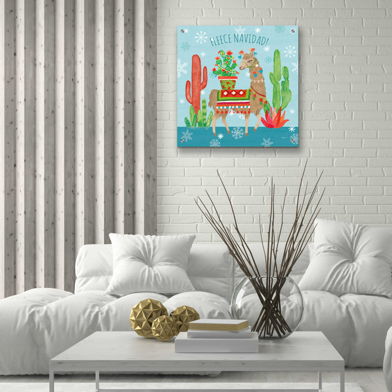 «Lovely Llamas Christmas III» par Mary Urban, acrylique, H 24 po x l 24 po x P 0,2 po