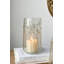 D5.5x9.5 "Vase en verre transparent avec motifs botaniques verts