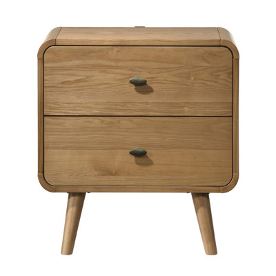 Winston Light Ash 2-drawer Nightstand Bedside Table