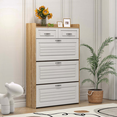 Armoire à chaussures 3 portes avec 2 tiroirs et 2 tiroirs pivotants 1250