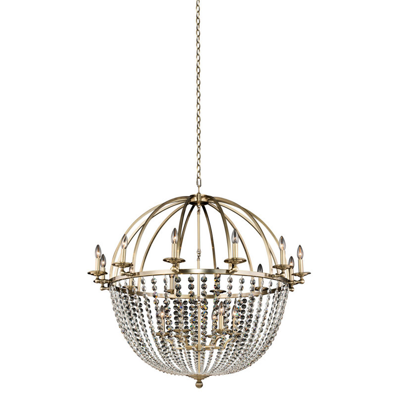 Lustre en aluminium brossé / transparent Pendolo 18 LT Allegri