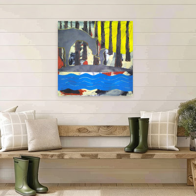 Forest Horse And Child Modern Abstract Contemporary Horse Forest Landscape Wall Art Print 1 Piece Wrapped Canvas Wall Art
