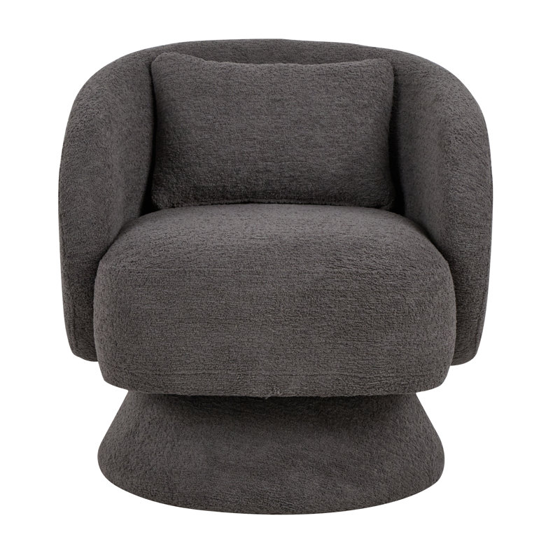 Fauteuil d'appoint pivotant rembourré avec coussin Zara, Gris