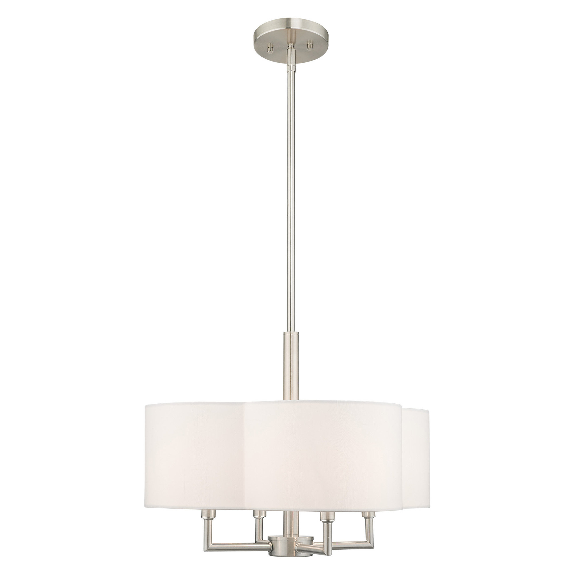 Vino Metal Dimmable Drum Chandelier, 10"H x 20"W x 20"D, Off-White