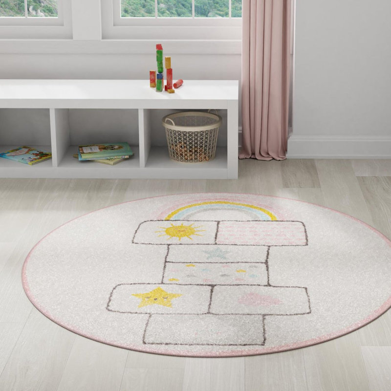 Whimsy Kids Polypropylene Plastic Rug, Round 5'3"