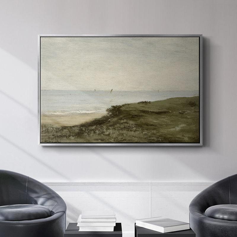 "Vintage Landscape - DCLV III" sur toile, Cadre flottant noyer, H 27 po x l 41 po x P 2 po