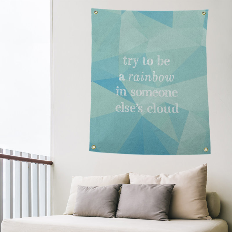 Tapisserie de polyester en faux-pierre qui essaie de devenir un de citation arc-en-ciel, H 80 po x l 59 po, Zircon