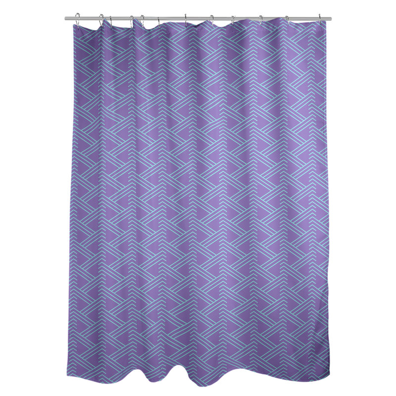Rideau de douche simple Classic Zig Zag, Mauve / bleu sarcelle