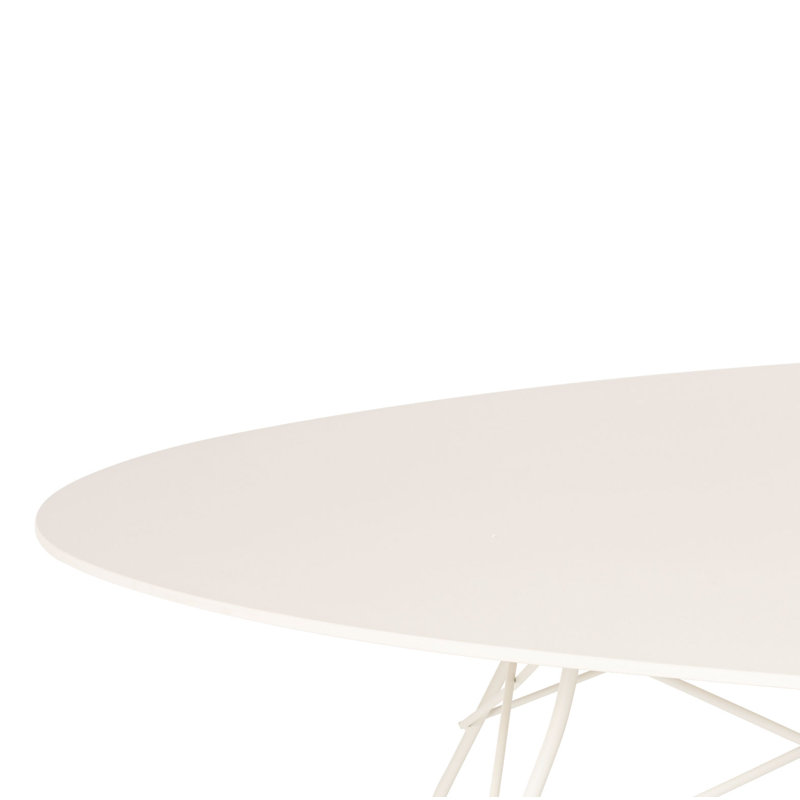 Table ronde d'extérieur brillante, Blanc